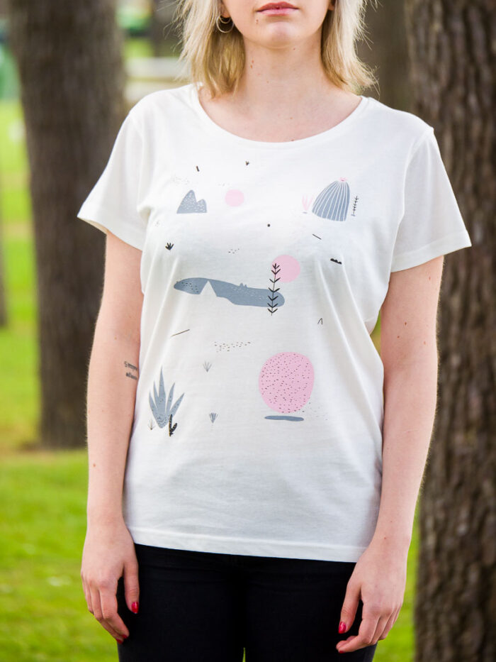 pink yawn camiseta algodón orgánico